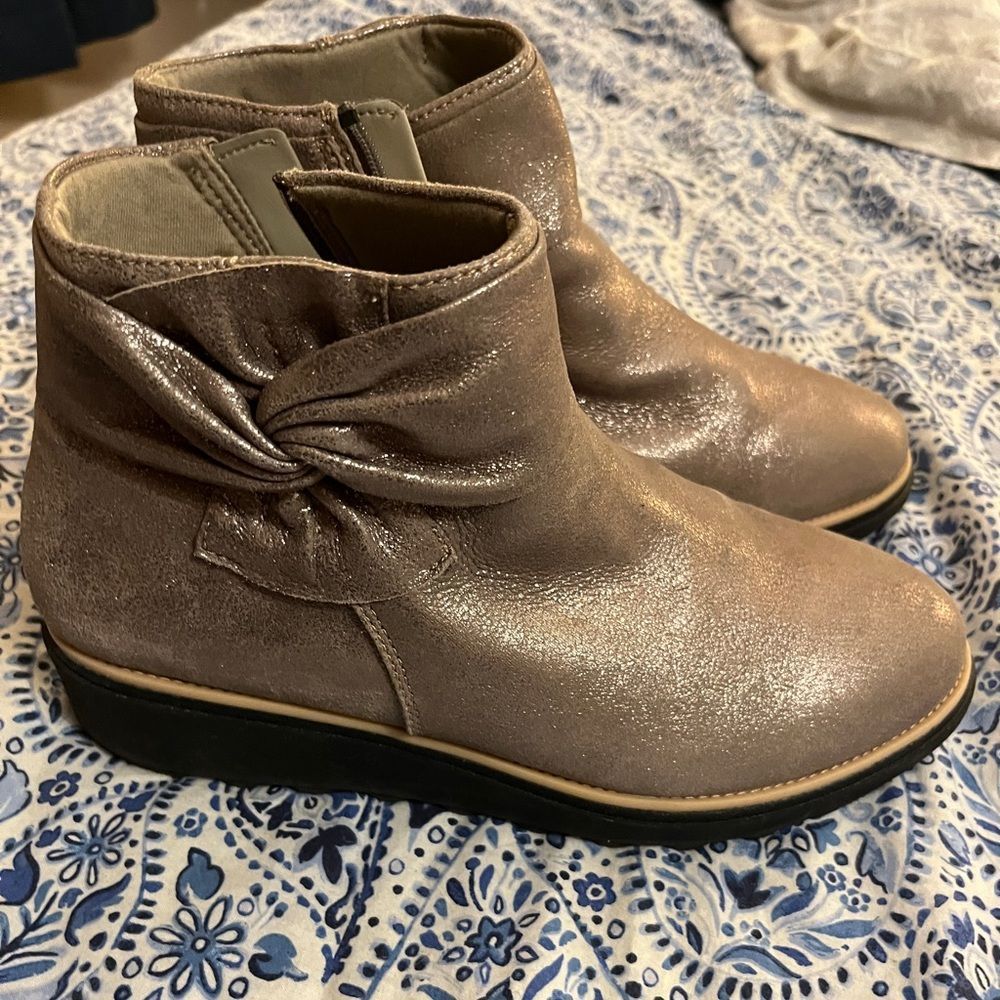 clarks microfiber suede boots {wide}